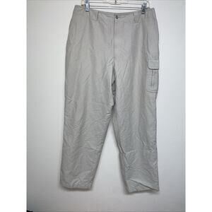 LL Bean Favorite Fit Khaki Cargo Pants Women Sz 16 Reg Comfort Stretch Hiking